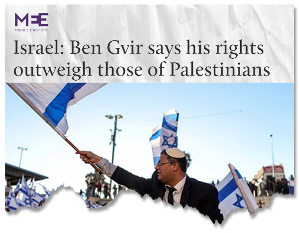 Take Action: Speak out against Ben Gvir’s supremacist ideology